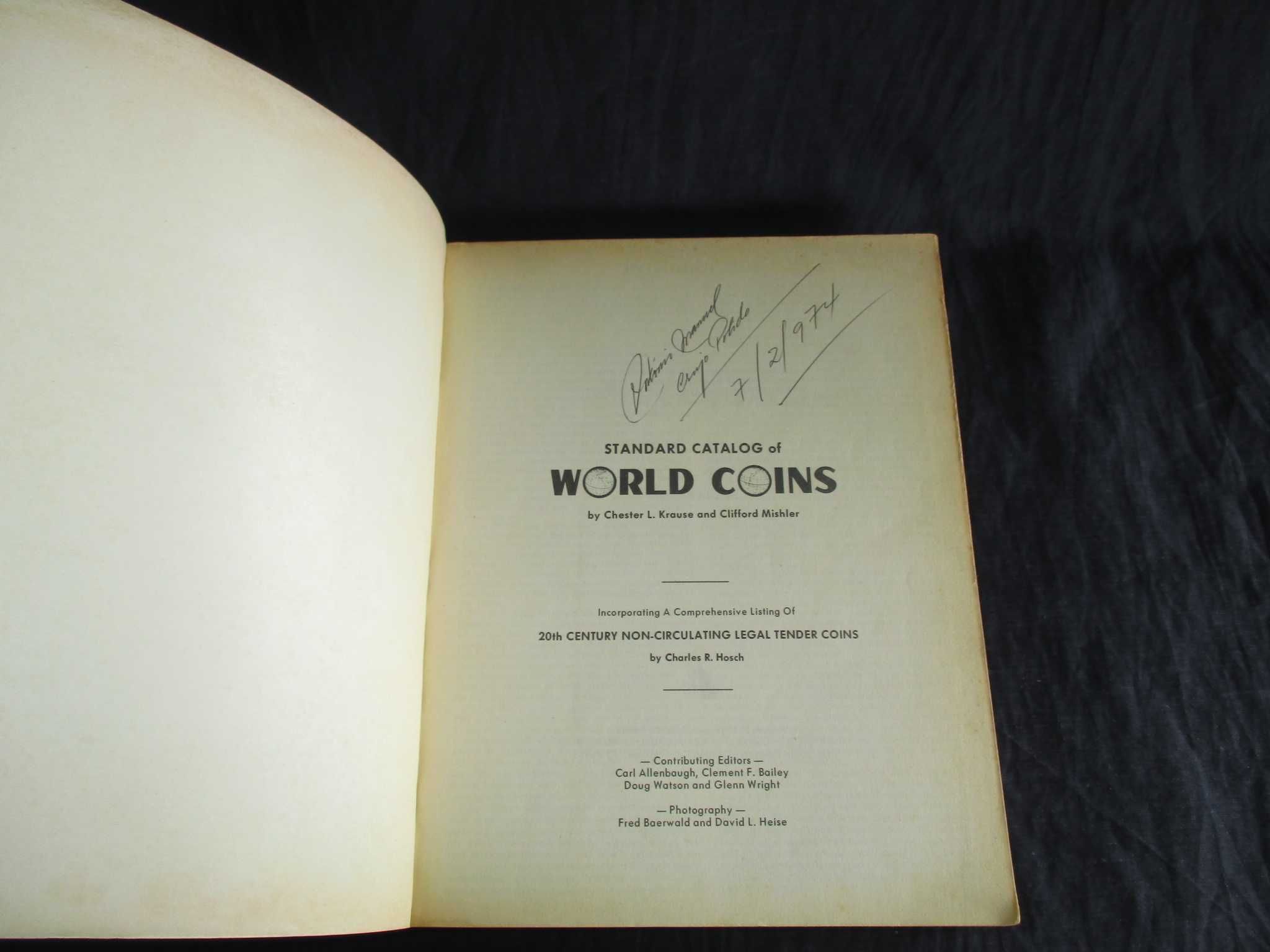 Livro Standard Catalog World Coins 1974 Chester Krause