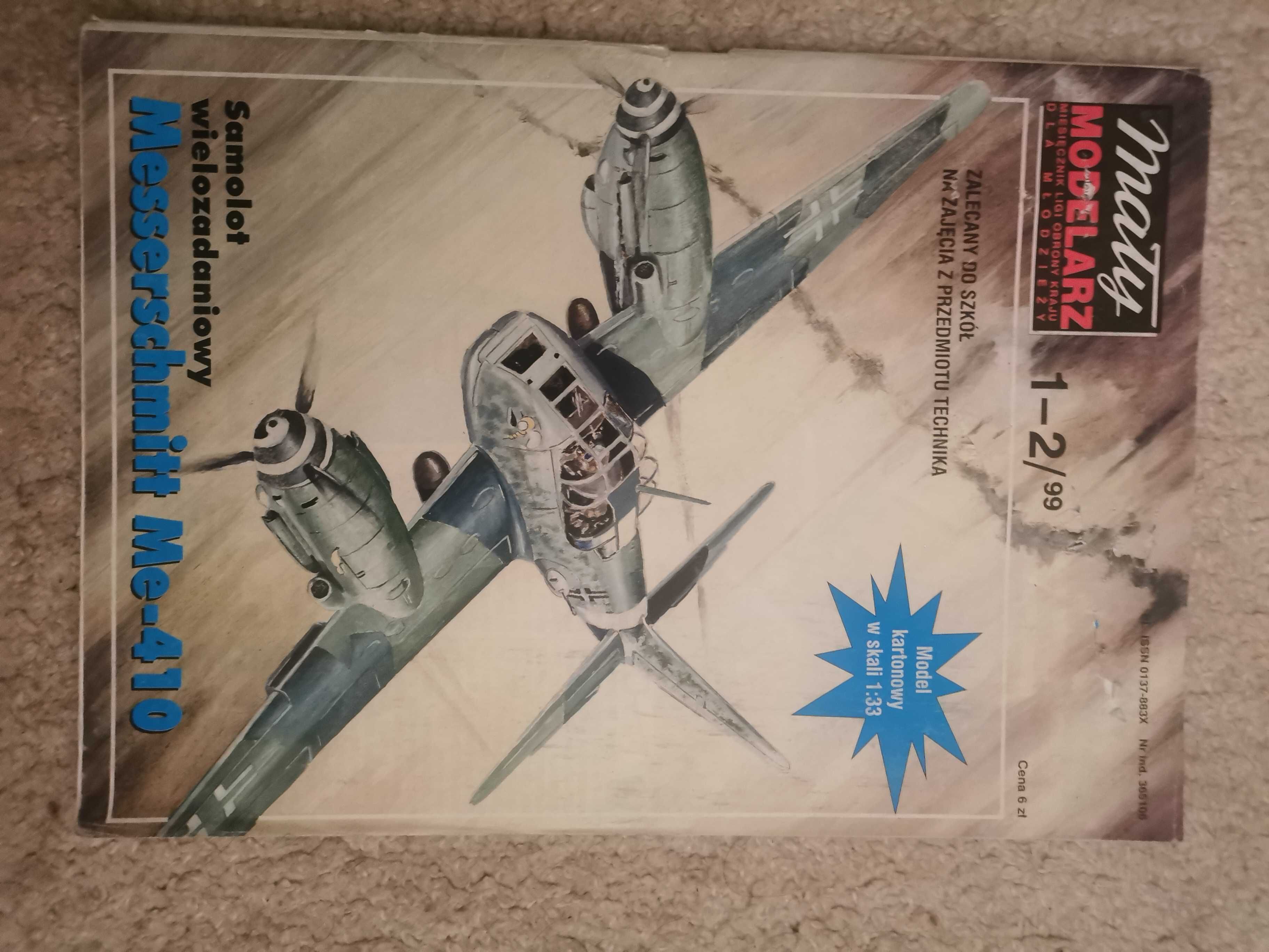 Model kartonowy MM 1-2/1999 Samolot Messerschmit  Me-410