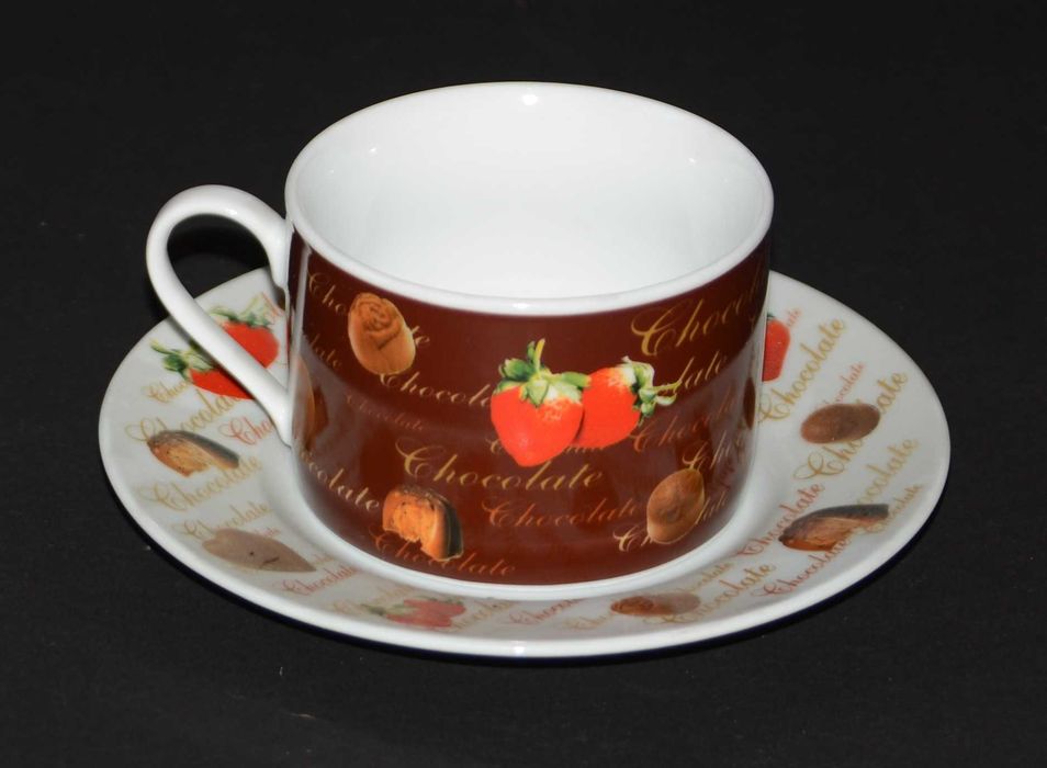 Porcelanowa Filiżanka i spodek Chocolate Ravi Vintage Sygnowana