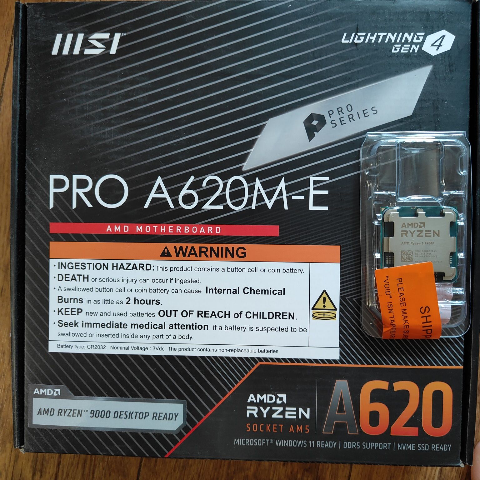 Проц. Ryzen 5 7400F + мат. плата MSI PRO A620M-E