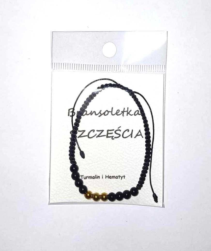Bransoletka Szczęścia Turmalin i Hematyt Złoty prezent