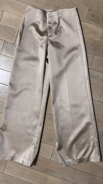 Штани палаццо Zara з плотного сатину