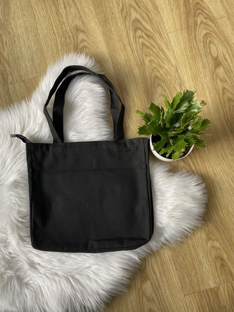 totebag tote bag czarny torba na ramię shopper vintage na uczelnie