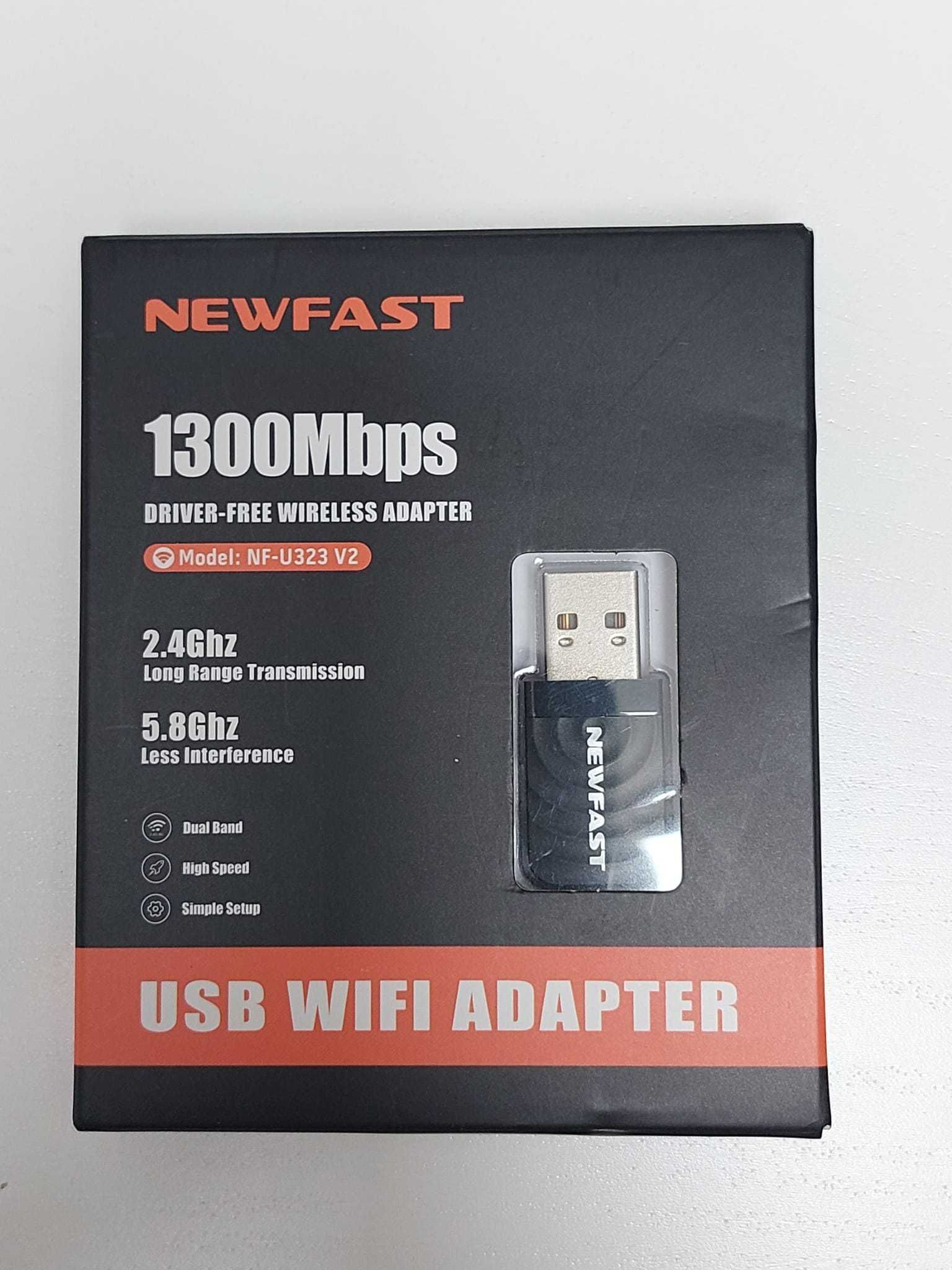 Bezprzewodowy adapter karta sieciowa USB Wi-Fi 1300 Mb/s