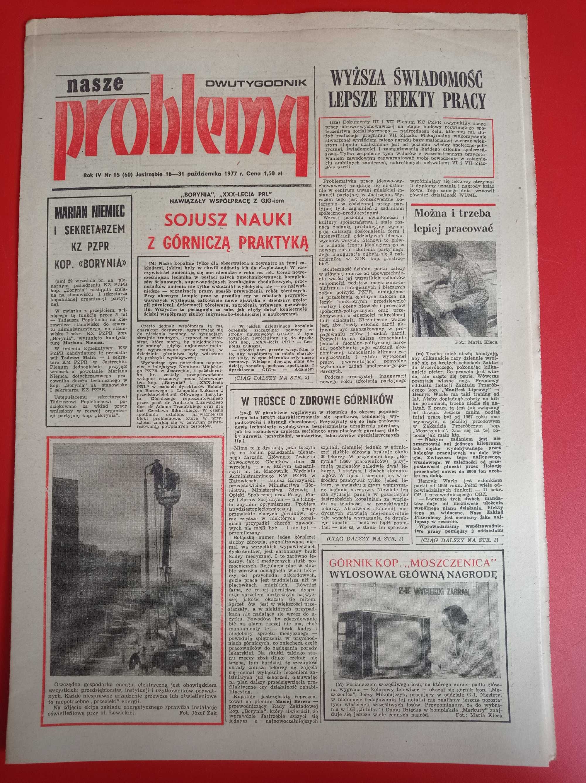 Nasze problemy, Jastrzębie, nr 15, 16-31 października 1977