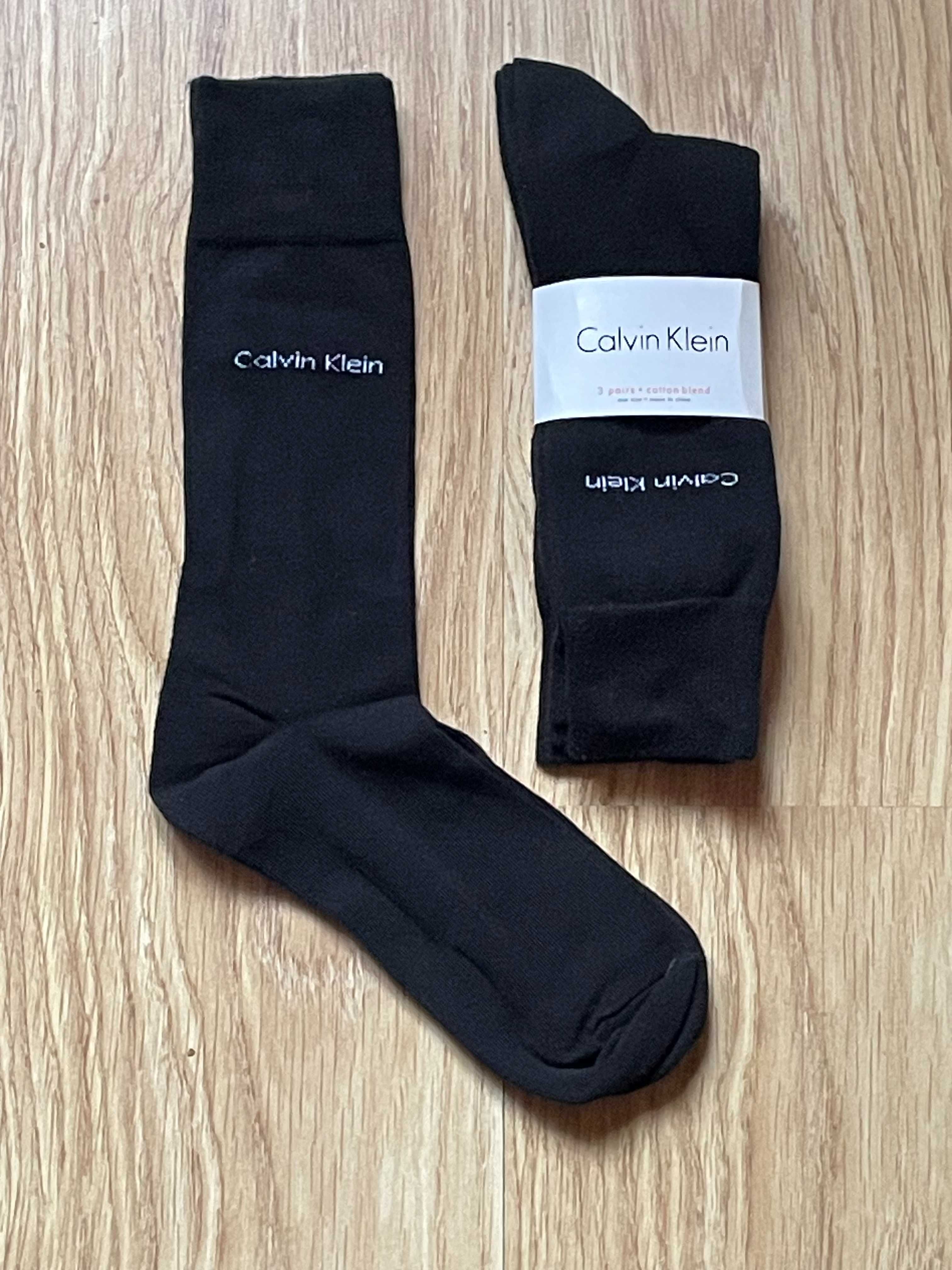 Skarpetki męskie Calvin Klein r. 37-41 3 pary długie kolor czarny