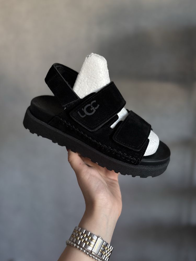 ЗАМША Босоніжки UGG на липучці регулятор угі трендові