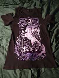 Gotycka koszulka z jednorożcem fiolet Magical Unicorn Purple