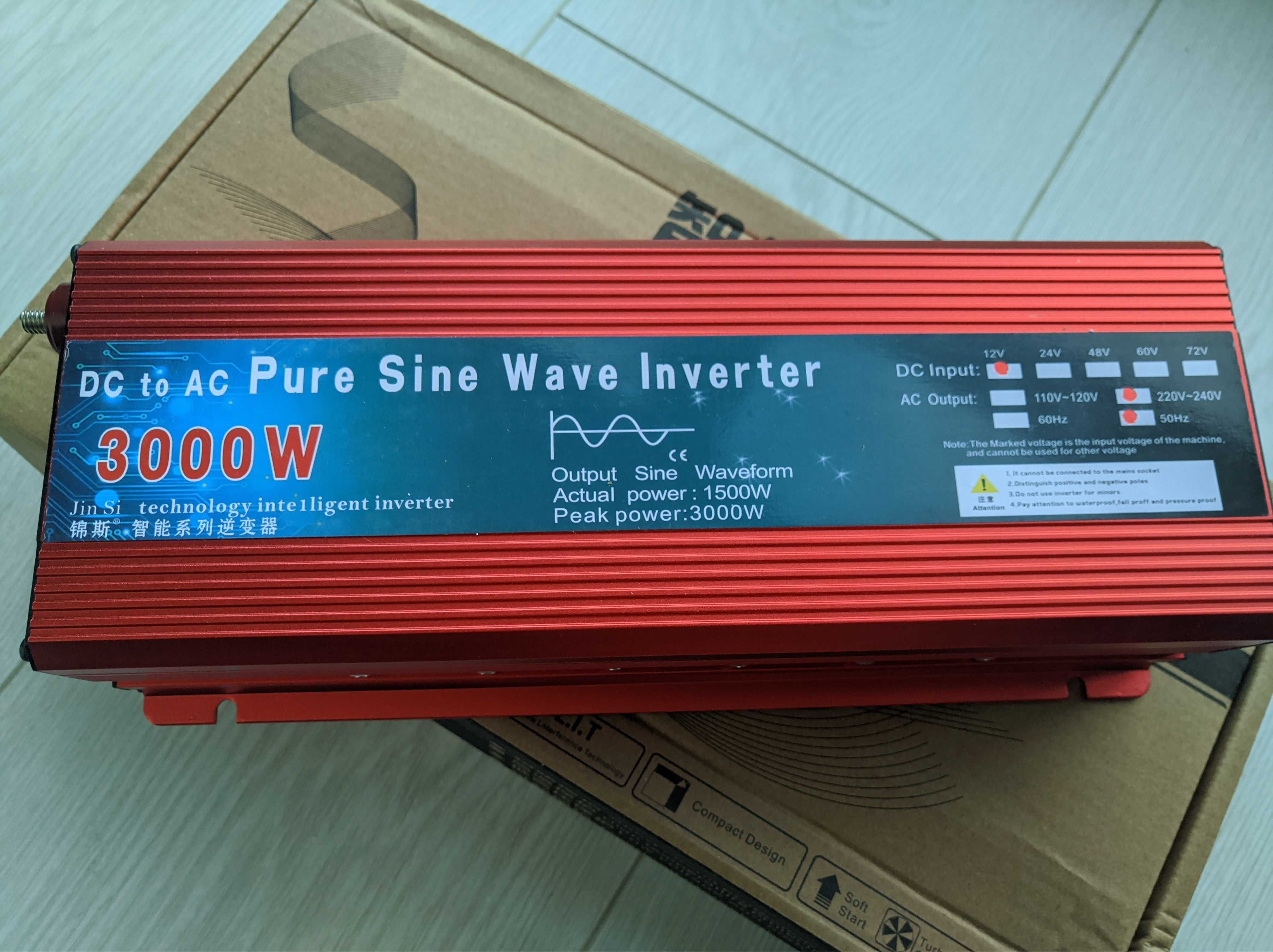 Інвертор 12V - 220V 3000W чистий синус