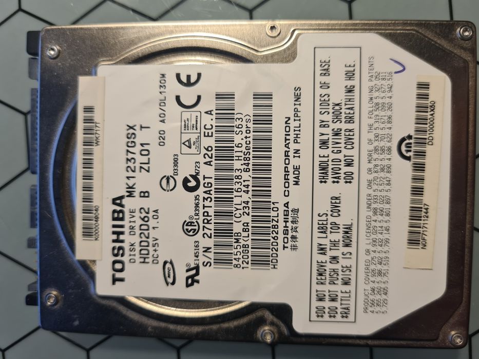 Toshiba HDD2D62 MK1237GSX 120GB