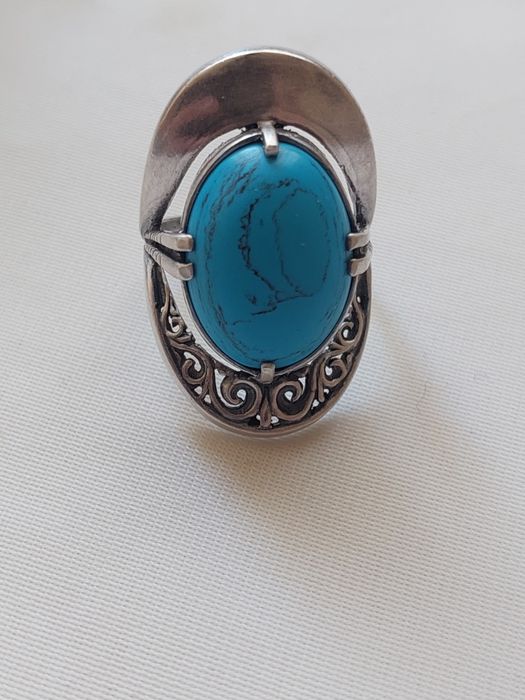 Колечко серебро с бирюзой 17 размер