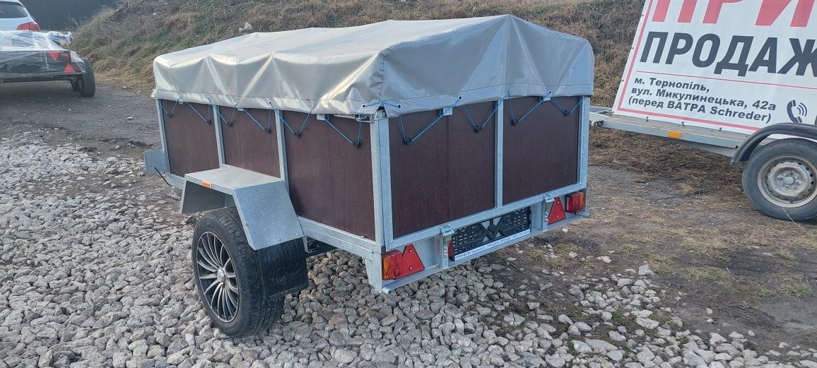 Прицеп легковий / причіп фанерний 2.0×1.35×0.5 УСИЛЕНИЙ ОЦИНКОВАНИЙ
