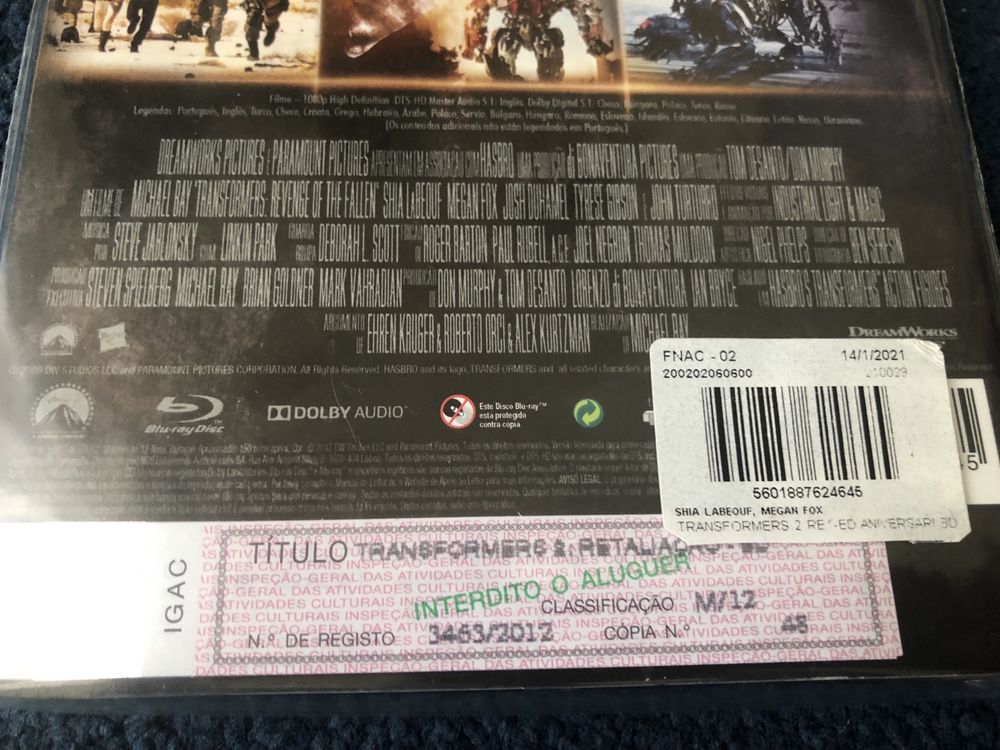 Blu-ray Transformers 2 (É Novo) Steelbook Edição Especial Portuguesa Bluray