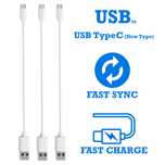 3 шт Коротких кабеля USB Type С для быстрой зарядки и передачи данных