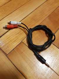 Аудіо відео кабель 2RCA - 1AUX 3.5 Jack (113 см)