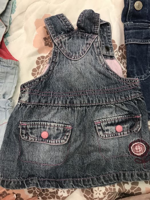 Джинсовые комбинезоны на девочку 3-12 мес