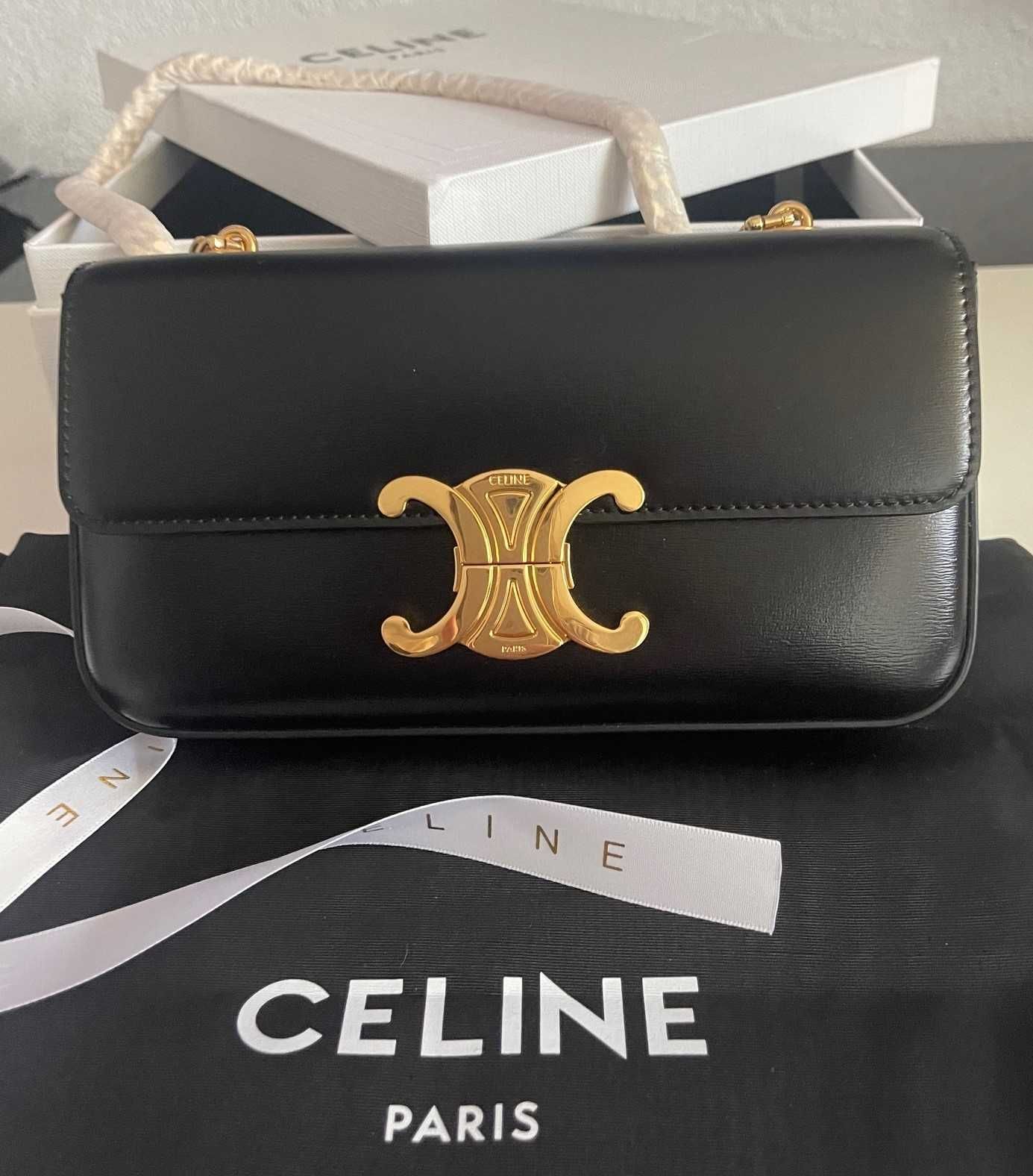 Celine Classique Triomphe skóra Chain SHOULDER Bag Claude