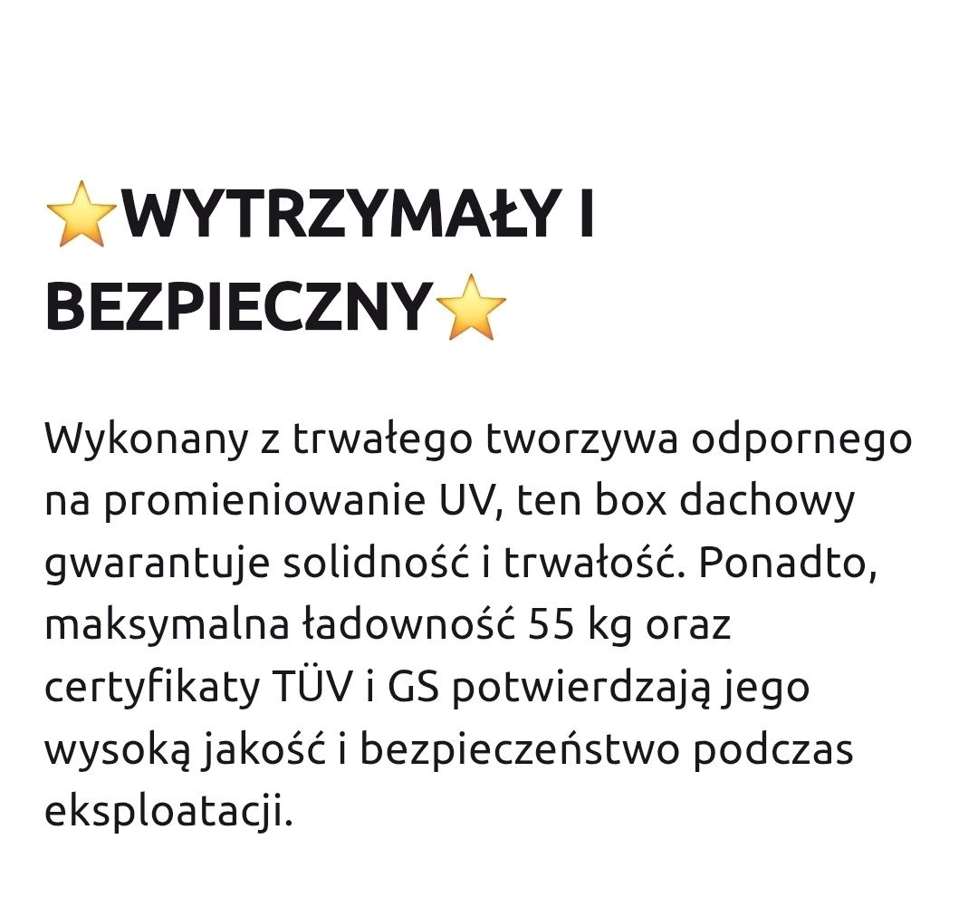 Box dachowy, bagaznik 320L
