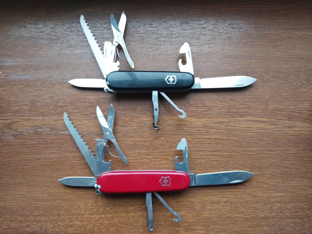 victorinox huntsman czerwony nóź scyzoryk ładny czarny czerwony 91mm =