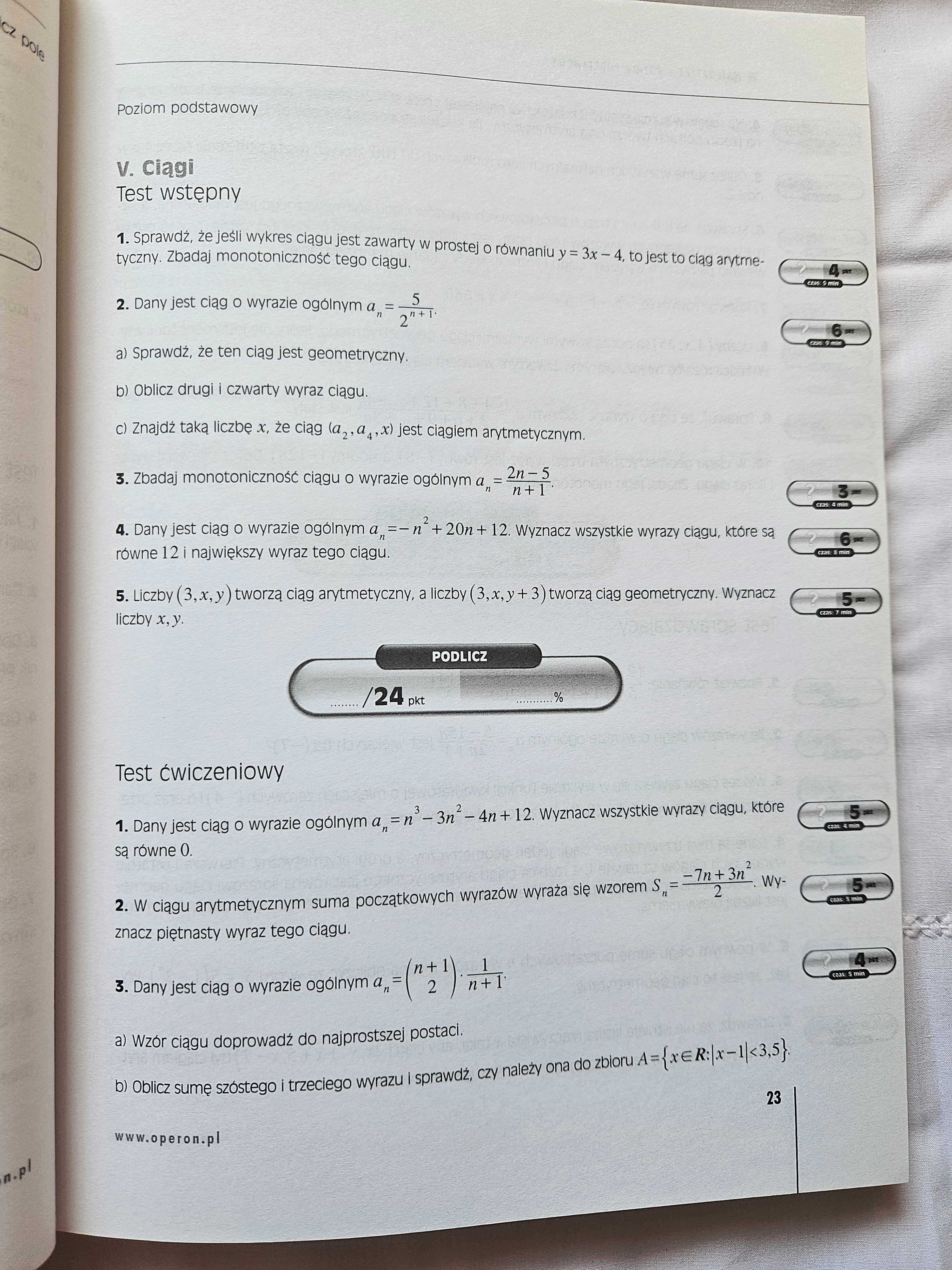 Matematyka testy do matury podst. i rozszerz. Operon i Pazdro