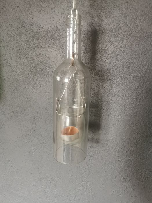 Półka ozdobna z trzema lampionami ręko dzieło