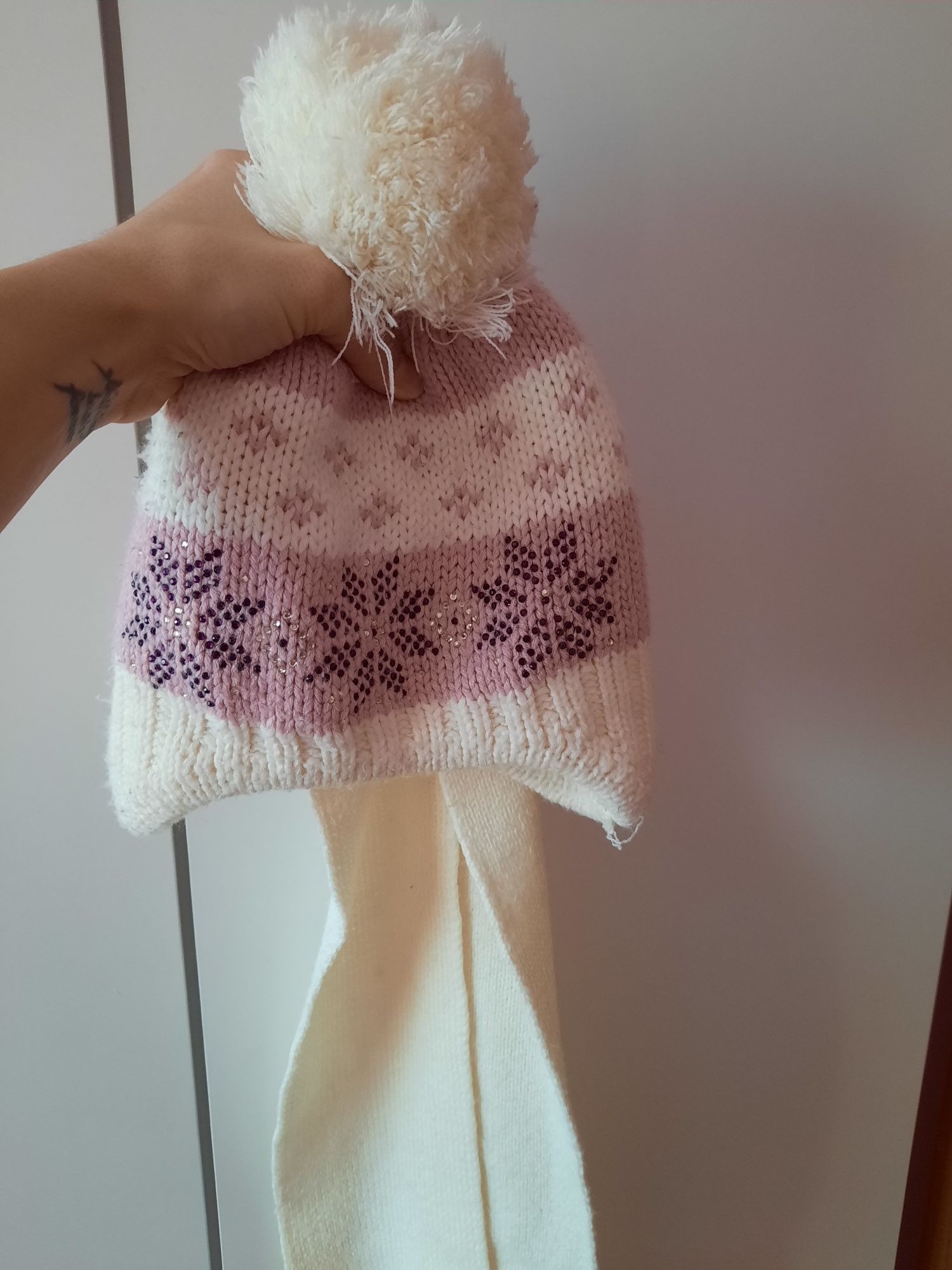 Kompet zimowy czapka uszatka szalik
