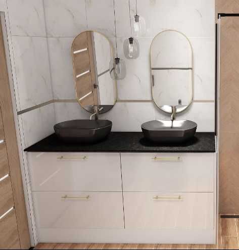 Białe szafki kuchenne, szafki łazienkowe