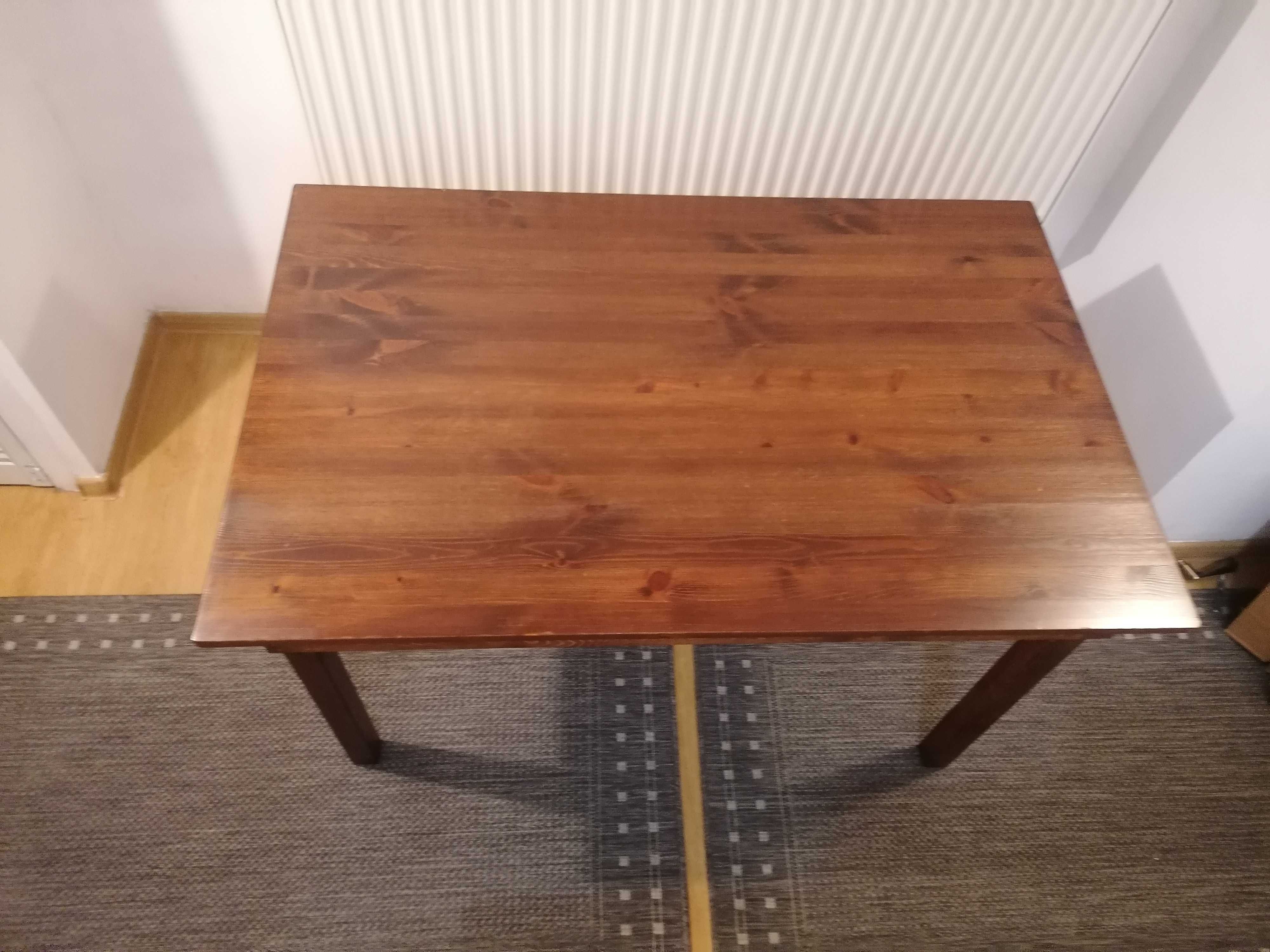 stół lite drewno sosnowe lakierowany