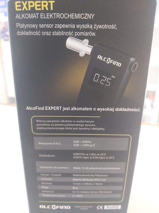Alkomaty Expert profesjonalne Elektrochemiczne Gwarancja 3 lata