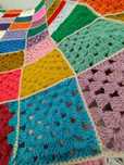 Koc narzuta patchwork szydełko wełna marynos poliester alpaka