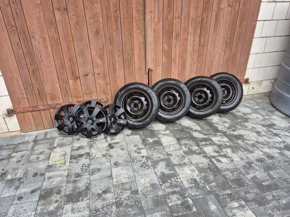 Felgi stalowe R14 + opony zimowe Peugeot/Citroen 4x108 65,1 mm+kołpaki