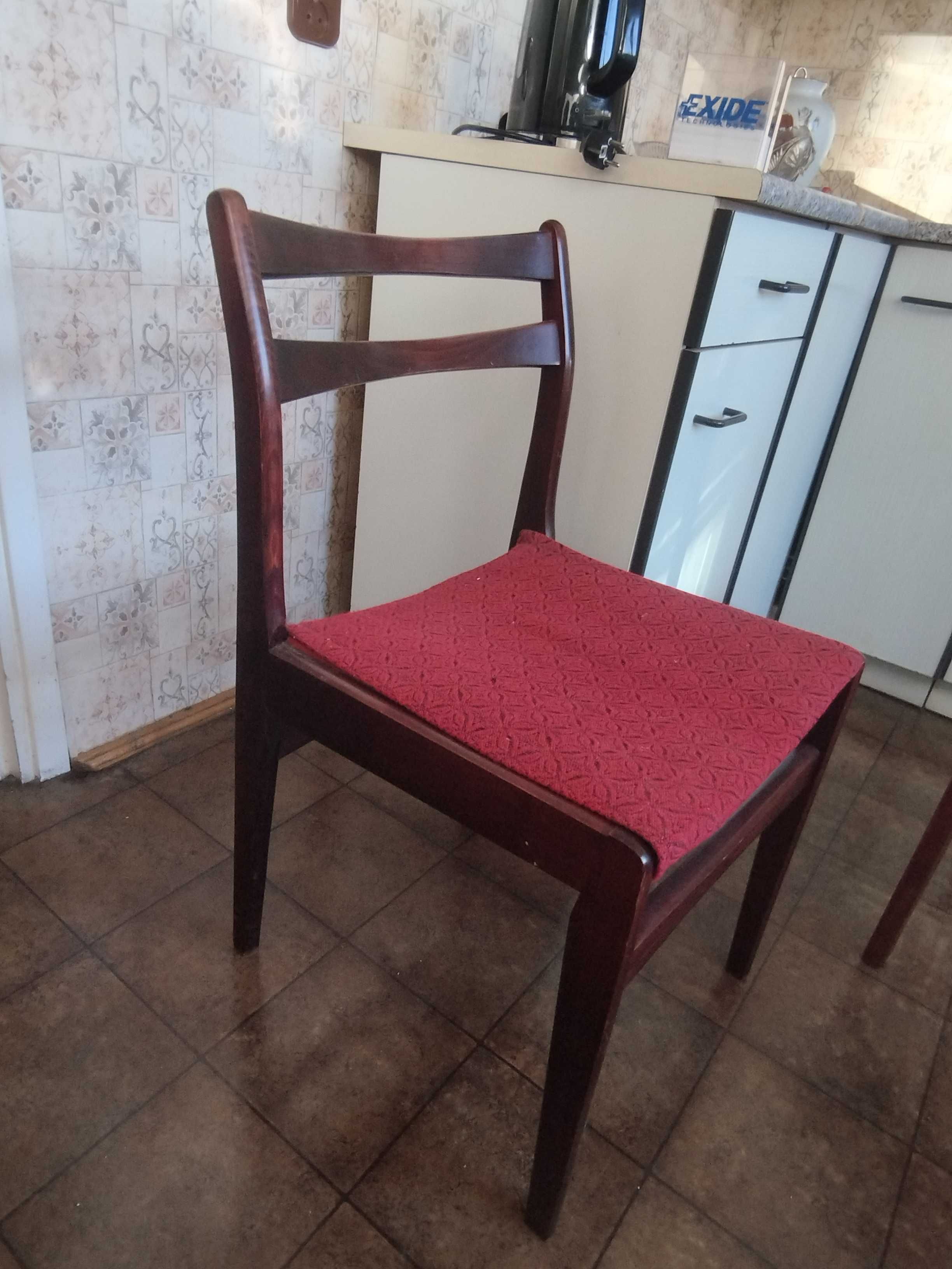 3x Krzesło drewniane w stylu PRL Vintage bdb stan drewna, db tapicerki