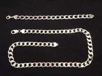 Srebrny łańcuszek z bransoletą zestaw próba 925