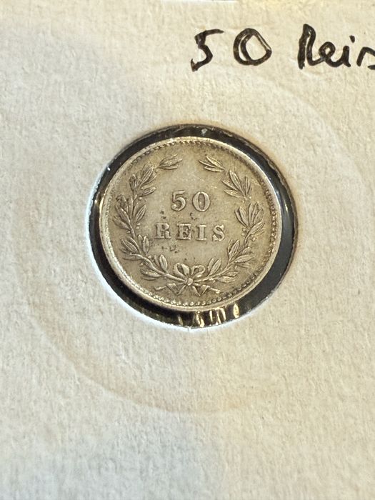 Moeda prata 50 reis 1879