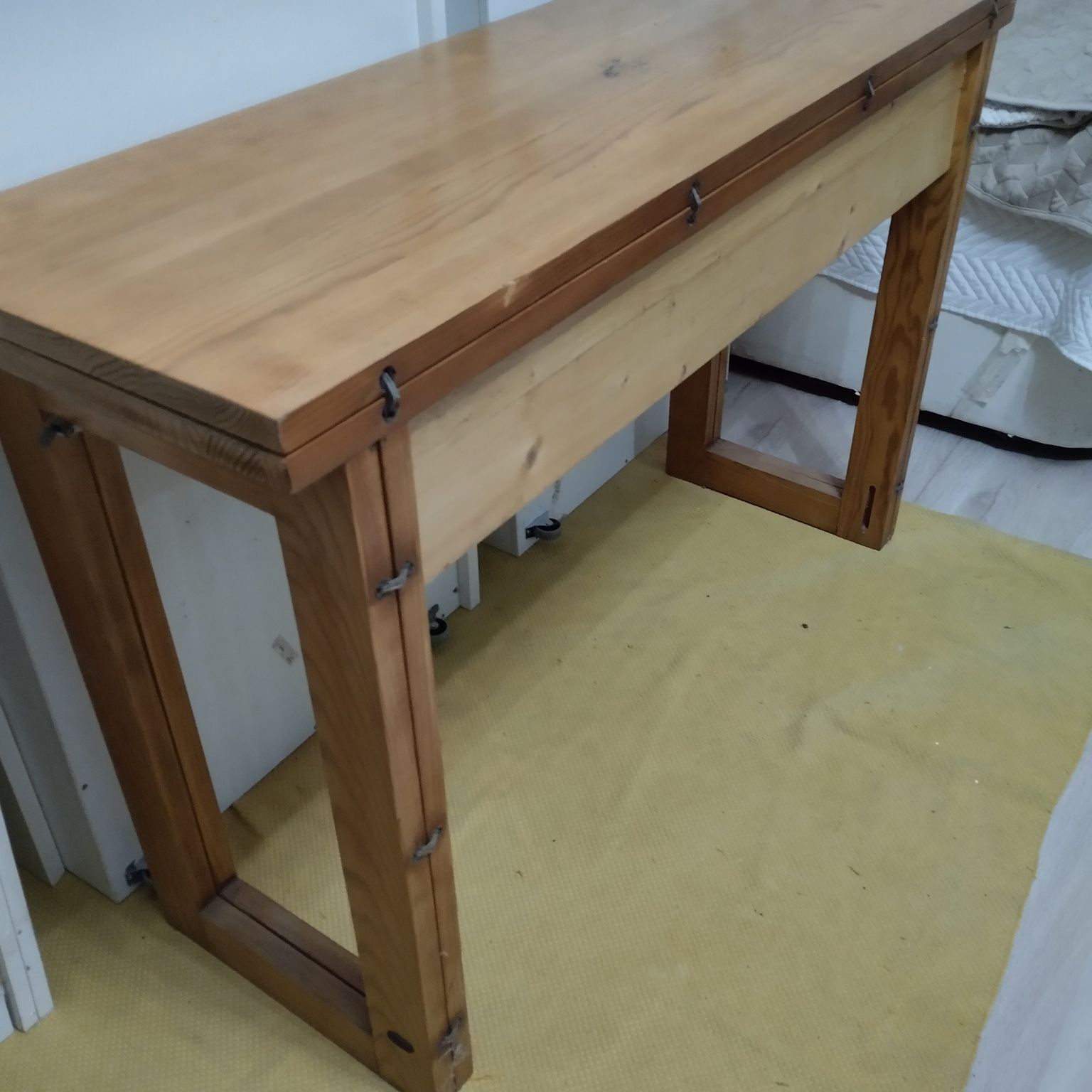 Mesa madeira pinho mel de abrir