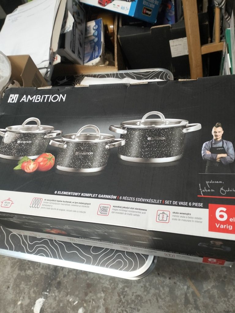 Zestaw garnków Ambition Varig nowy 6 elementów