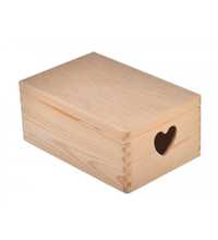 Pudełko drewniane uchwyt serce 30x20 | opakowanie prezentowe