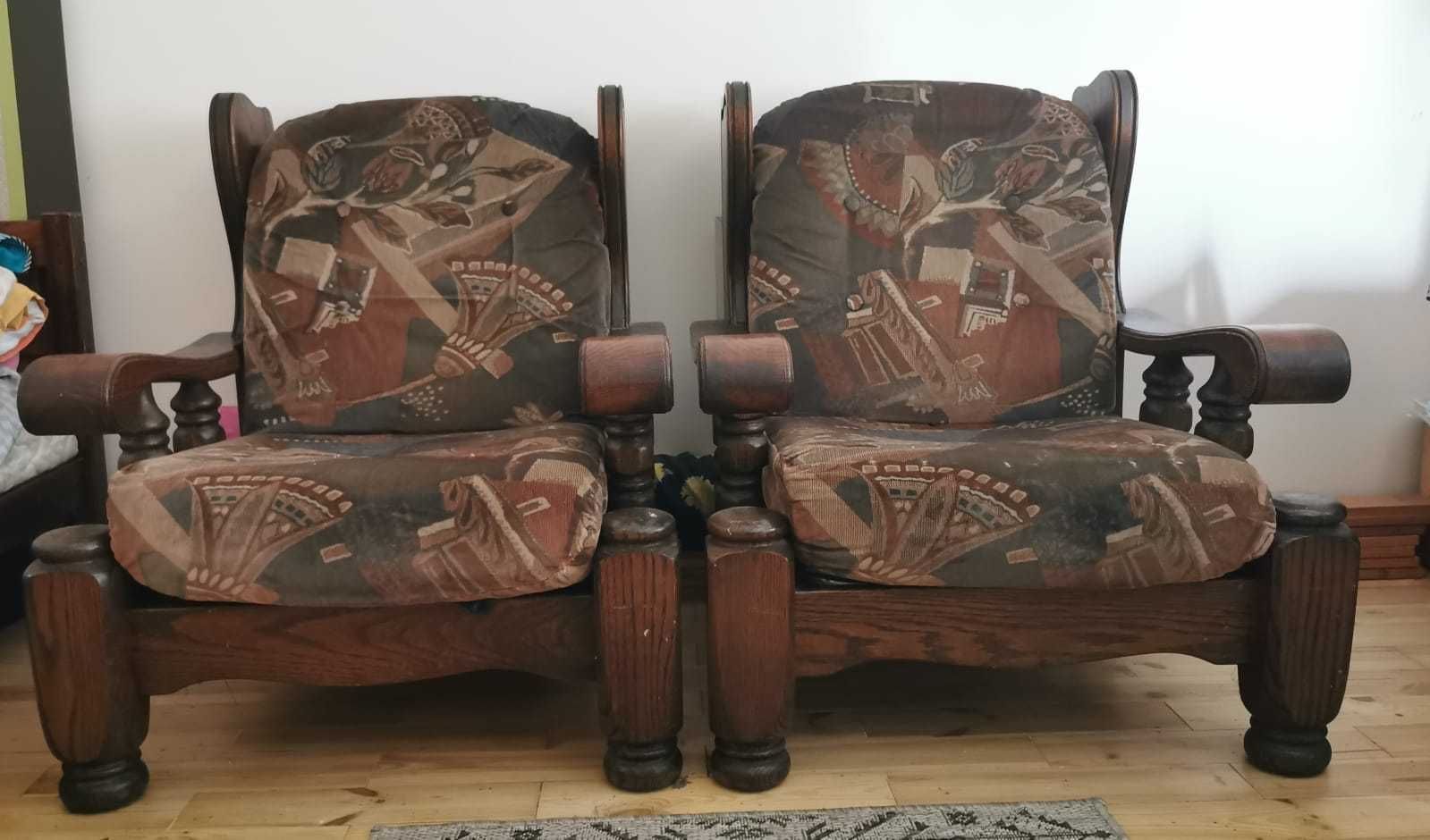 Dwa fotele drewniane w stylu kolonialnym, 200 zł za dwa