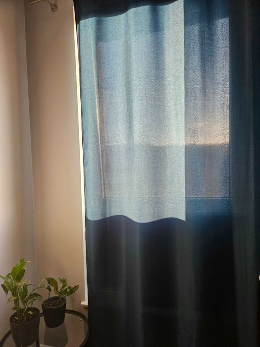 Zasłona 2 sztuki na okno szmaragd morskie 140 x 250 cm przelotki