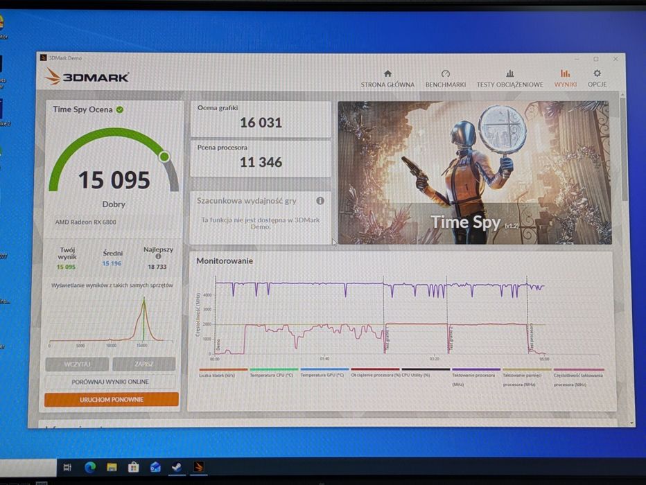 Komputer gamingowy R7 5800X, RX 6800 16Gb, 32Gb 3600, 1Tb SSD, B550