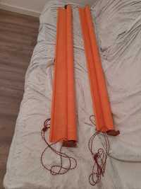 2   cortinas  de rolo cor laranja