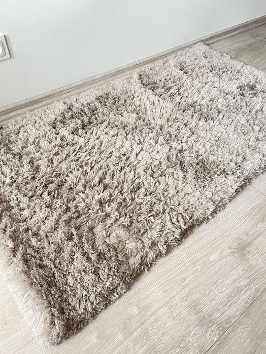 Dywan szary shaggy jak nowy 80x150