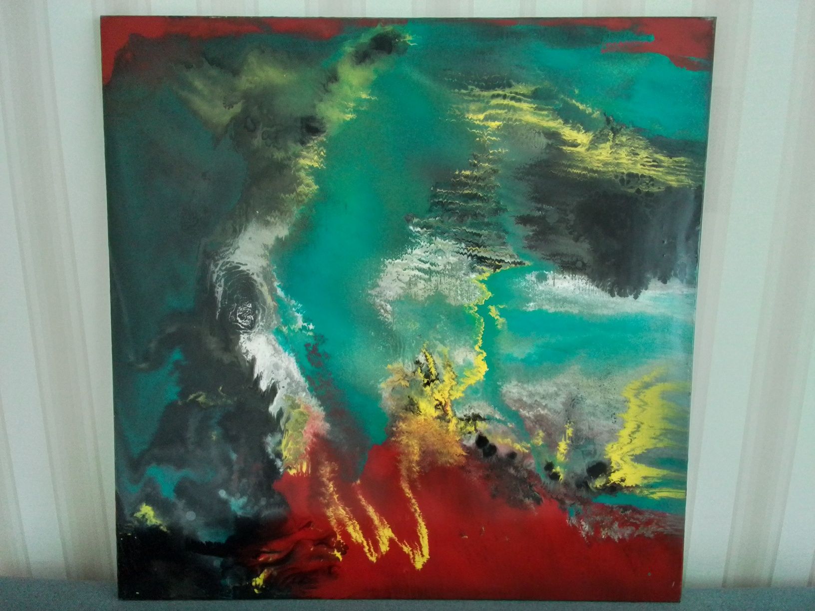 Абстрактная  картина для интерьера  "Corals" 100x100 см.