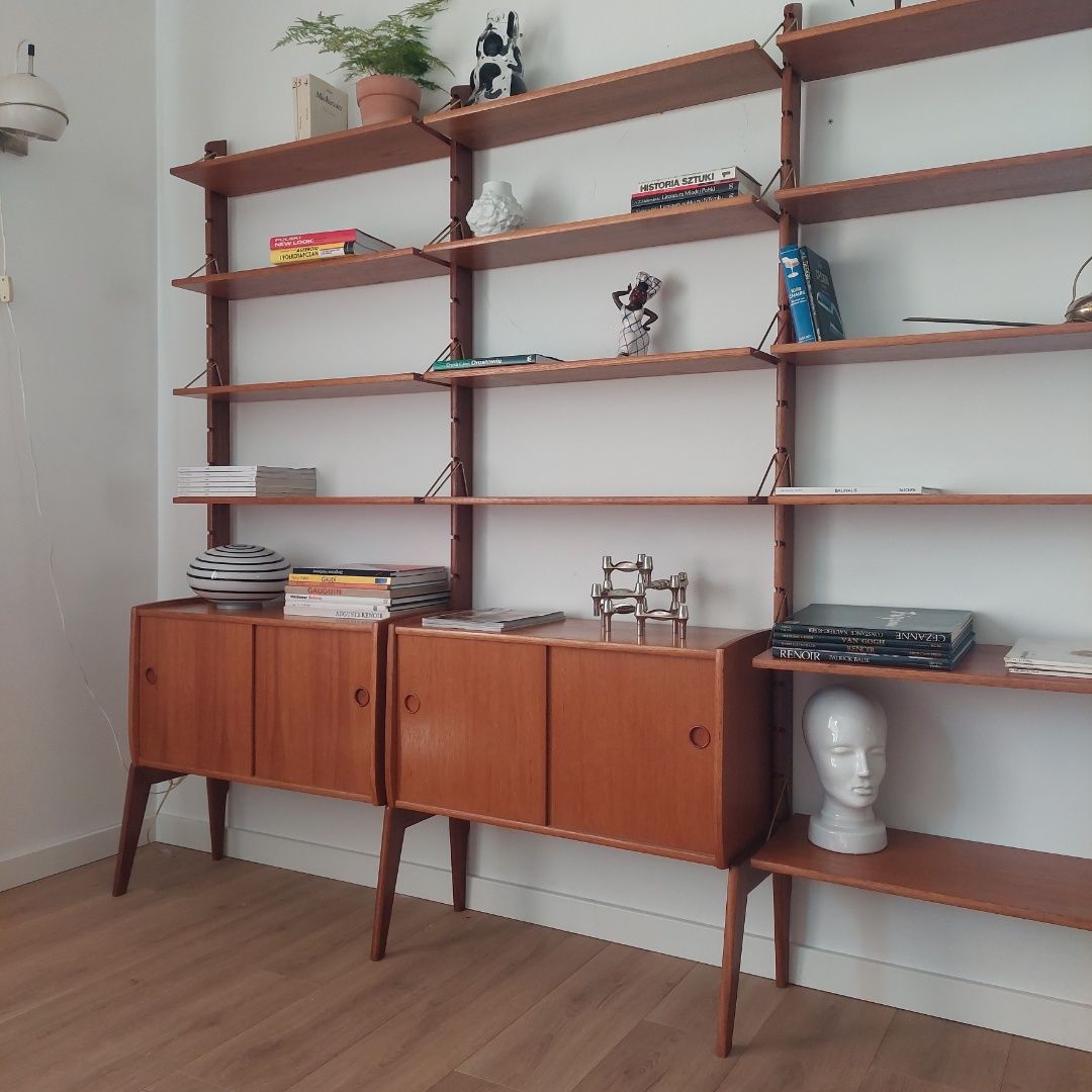 Regał tekowy modulowy lata 60'te