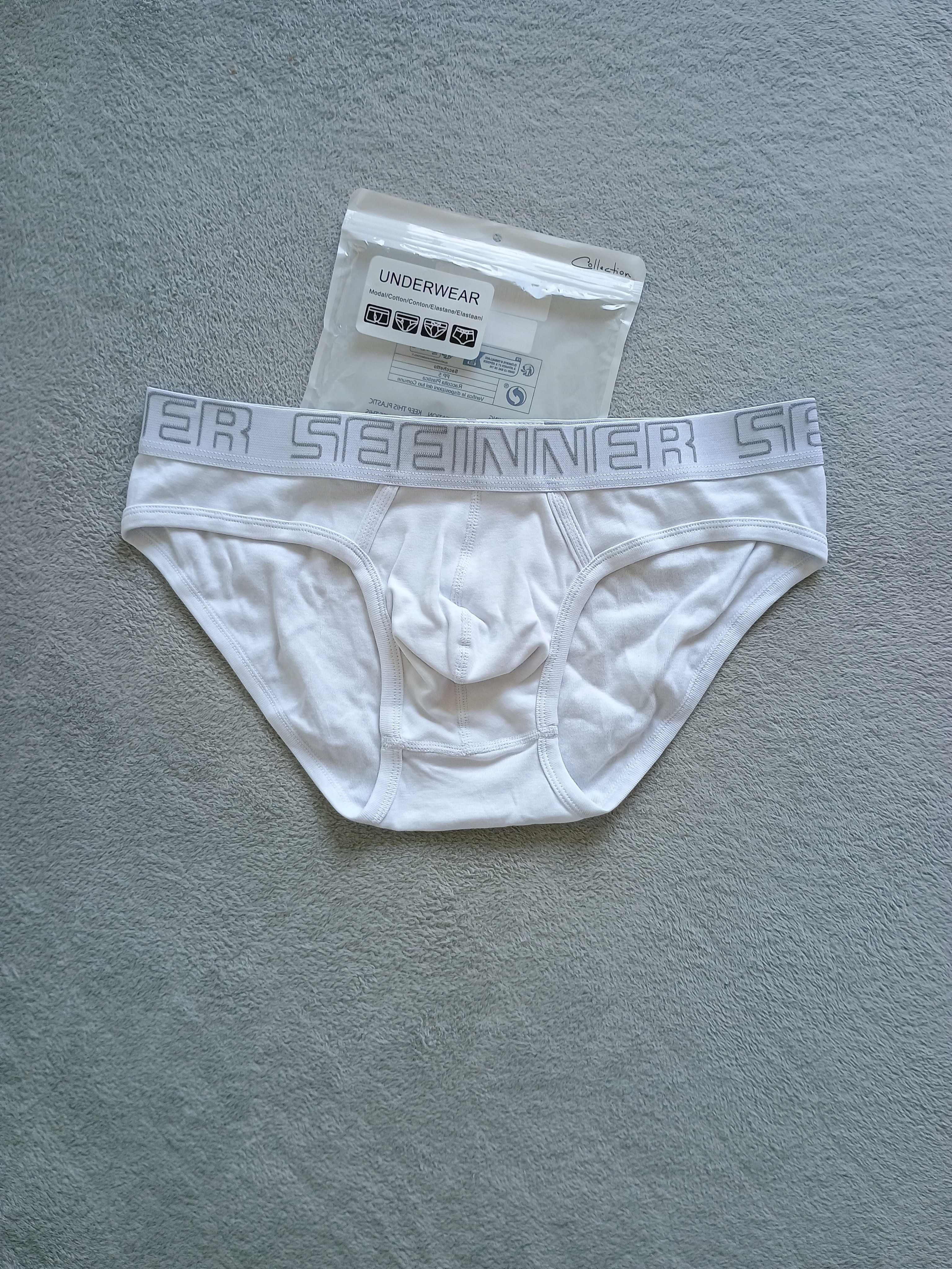 Męskie slipy Seeinner - białe, rozmiar XL