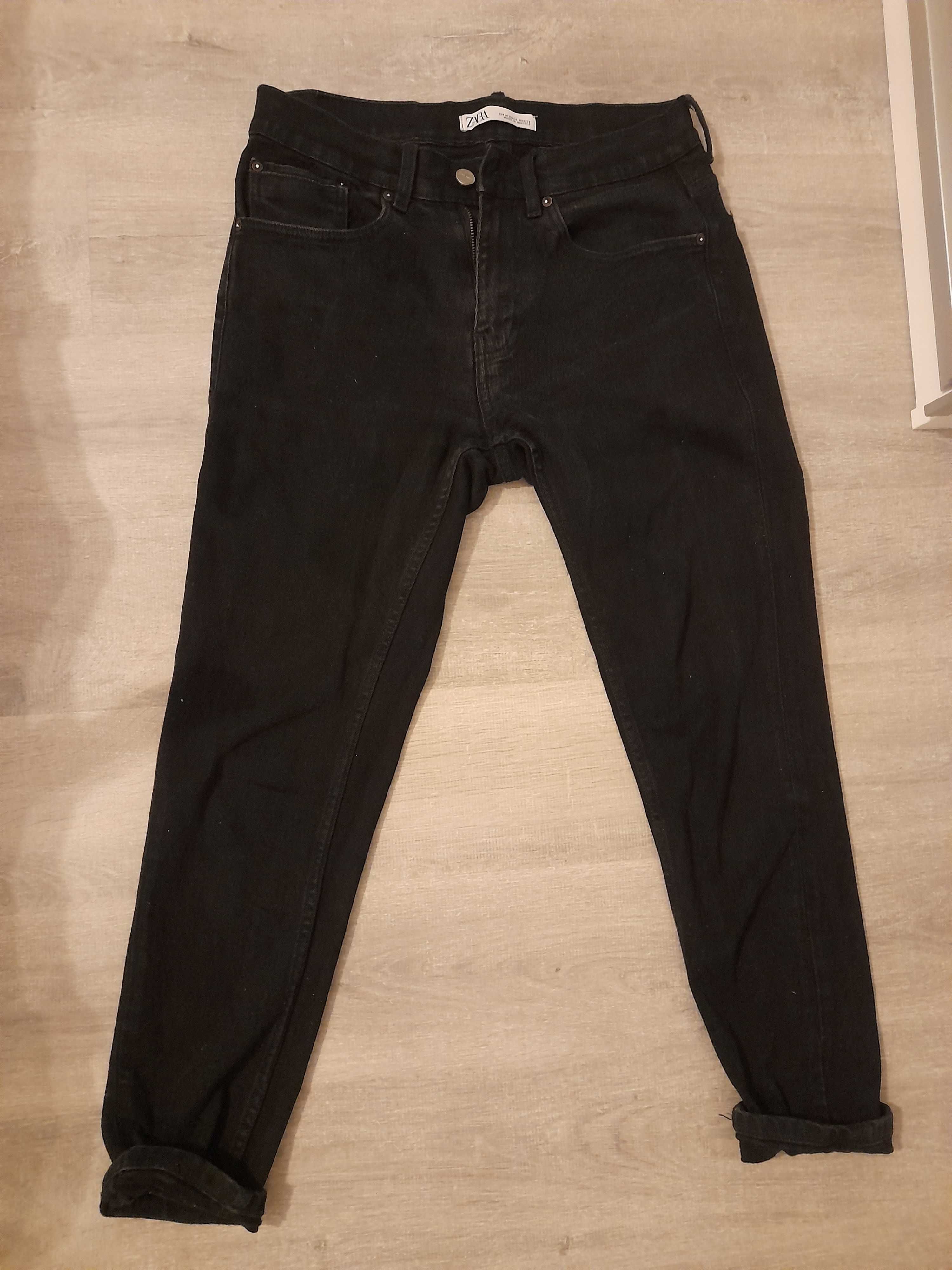 Zara spodnie boyfriend unisex czarny jeans 40 s