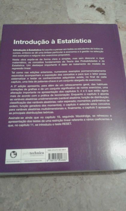 Livro Introdução á Estatística. Como Novo.