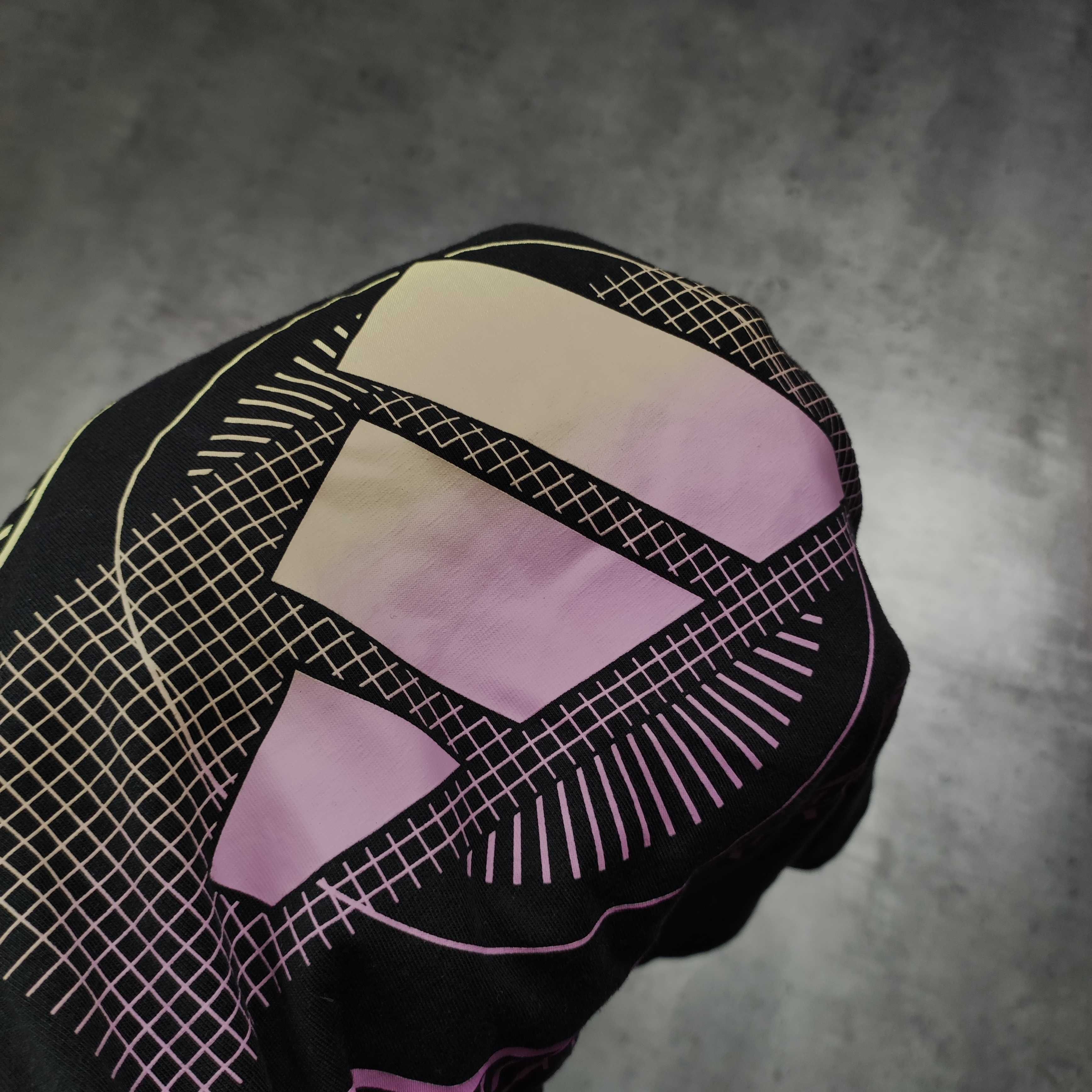 MĘSKA Koszulka Adidas Duże Logo Oversize Czarna Bawełna Nadruk Clima