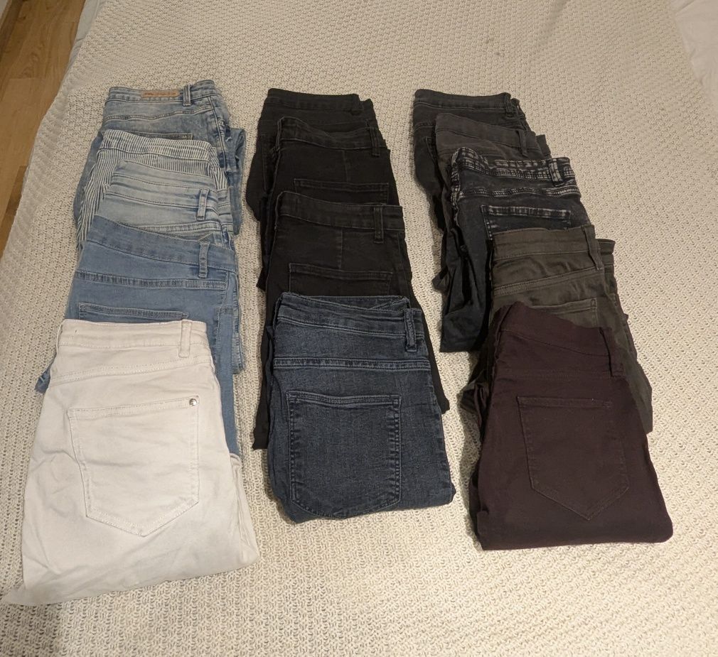 Paczka 14 spodni skinny jeans rurki ZARA H&M F&F SinSay 36-38