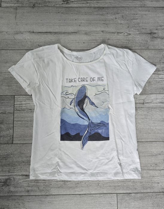 Koszulka t-shirt Cool Club Smyk biała morze brokat 164
